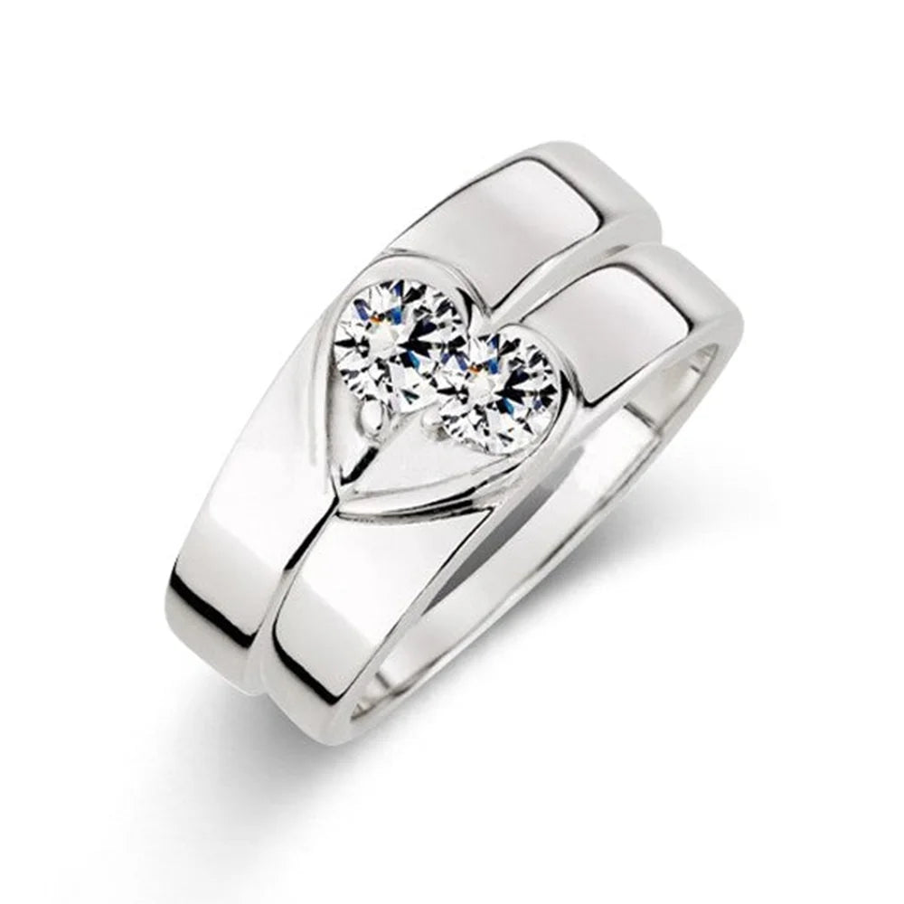 Shape Ring 925 Sterling Silver Promise Ring For Couples