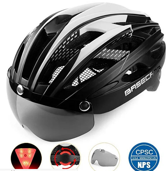 Shinmax Bicycle Helmet With Magnetic Glasses And Light