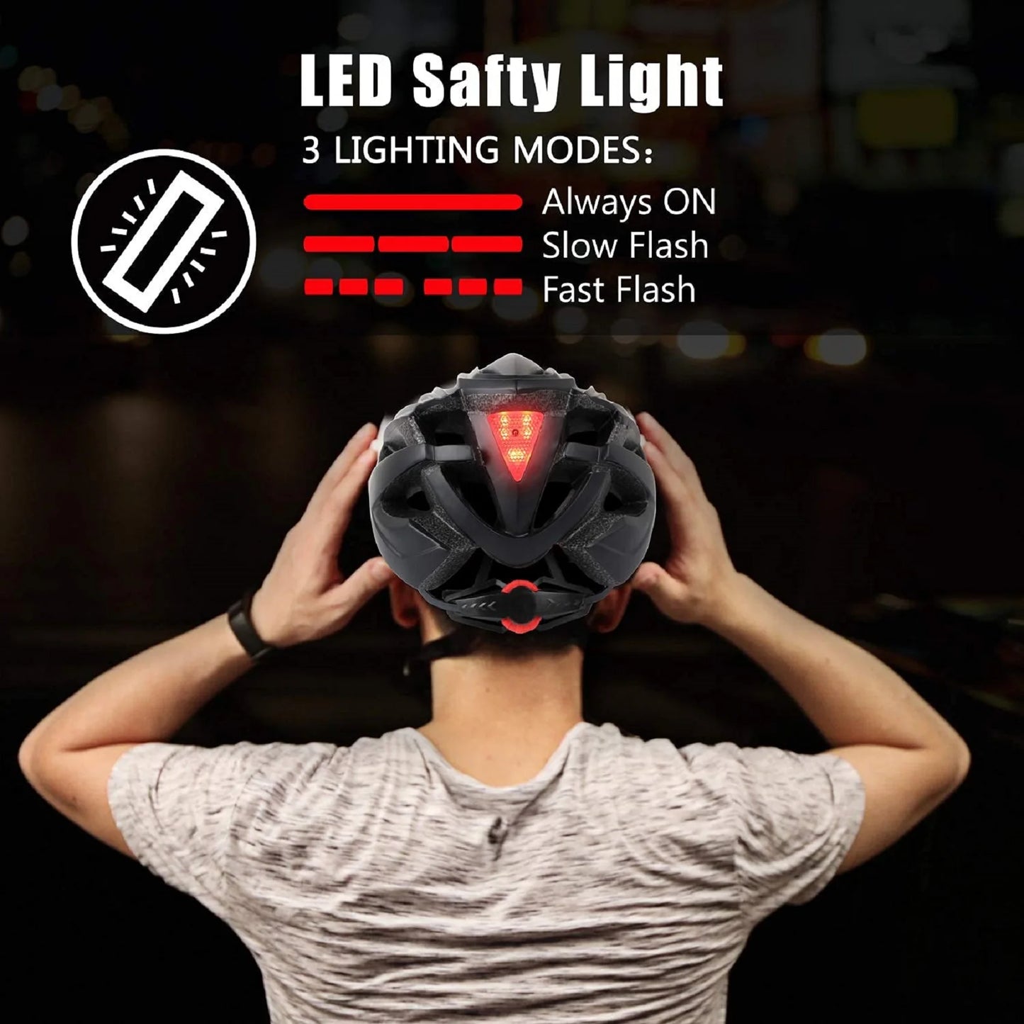 Shinmax Bicycle Helmet With Magnetic Glasses And Light