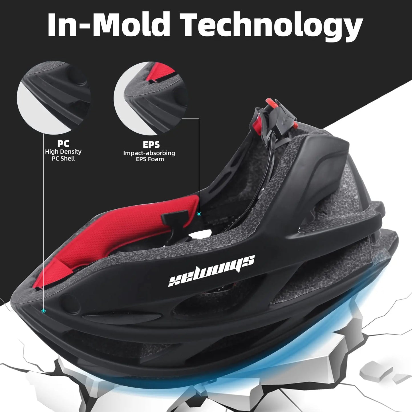Shinmax Bicycle Helmet With Magnetic Glasses And Light