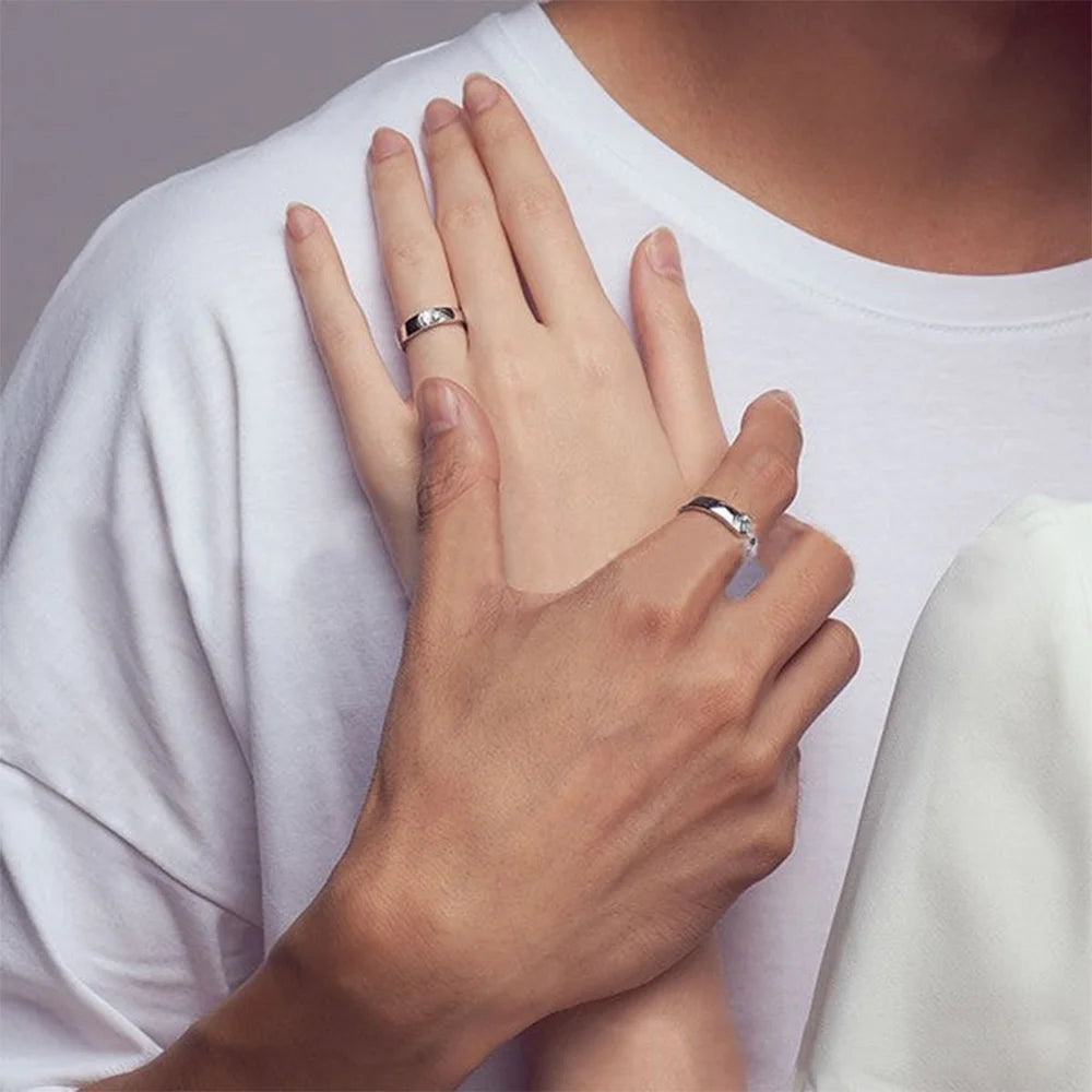 Shape Ring 925 Sterling Silver Promise Ring For Couples