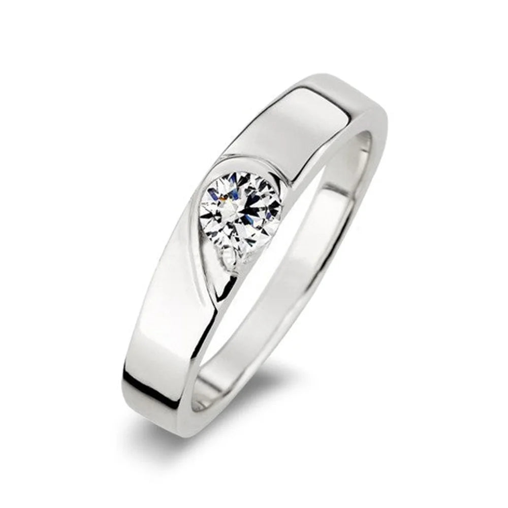 Shape Ring 925 Sterling Silver Promise Ring For Couples