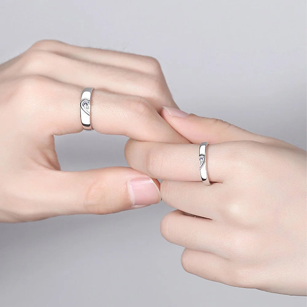 Shape Ring 925 Sterling Silver Promise Ring For Couples