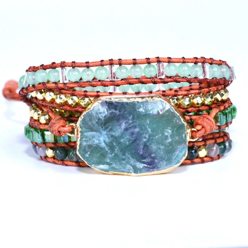 FERVENT Natural Crystal Quartz Wrap Bracelet Jewelry