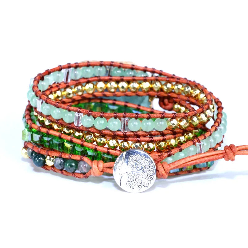 FERVENT Natural Crystal Quartz Wrap Bracelet Jewelry