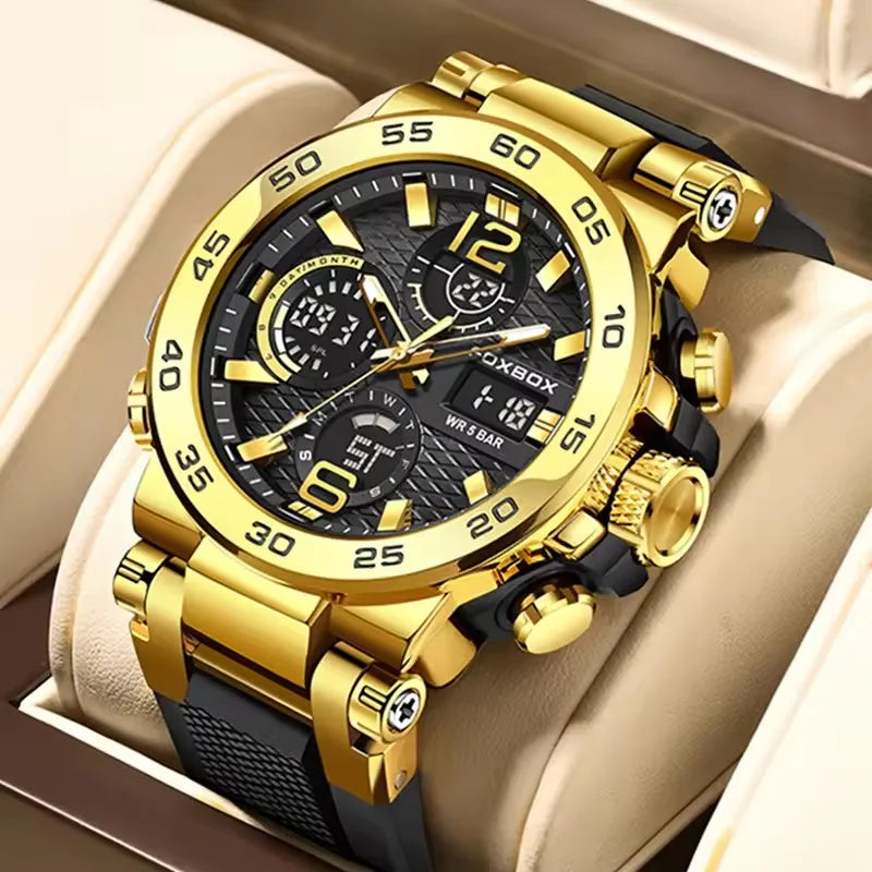LIGE LED Display Men Wristwatch Luminous Sport Quartz