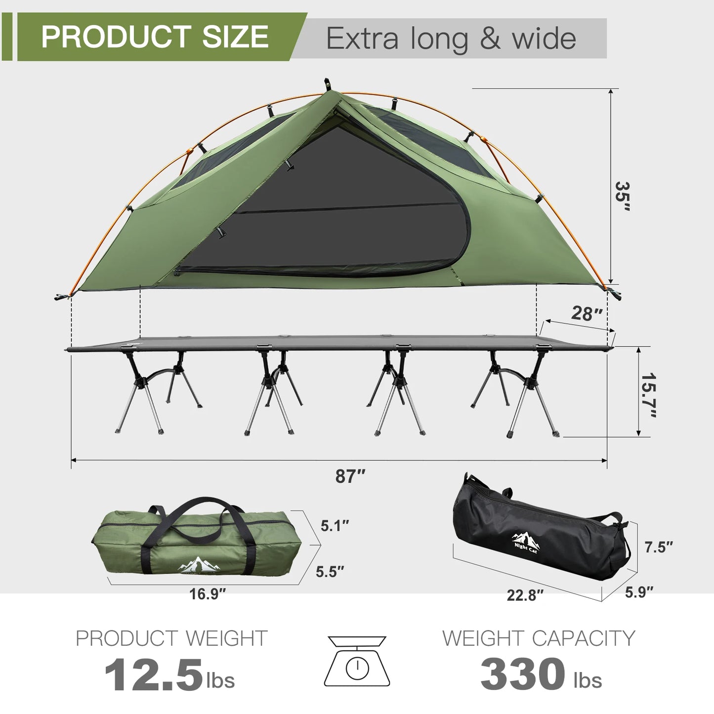 Night Cat Camping Cot Tent Waterproof Net Off Ground