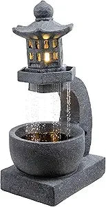 Rainforest Rock Waterfall Fountain With LED Lights