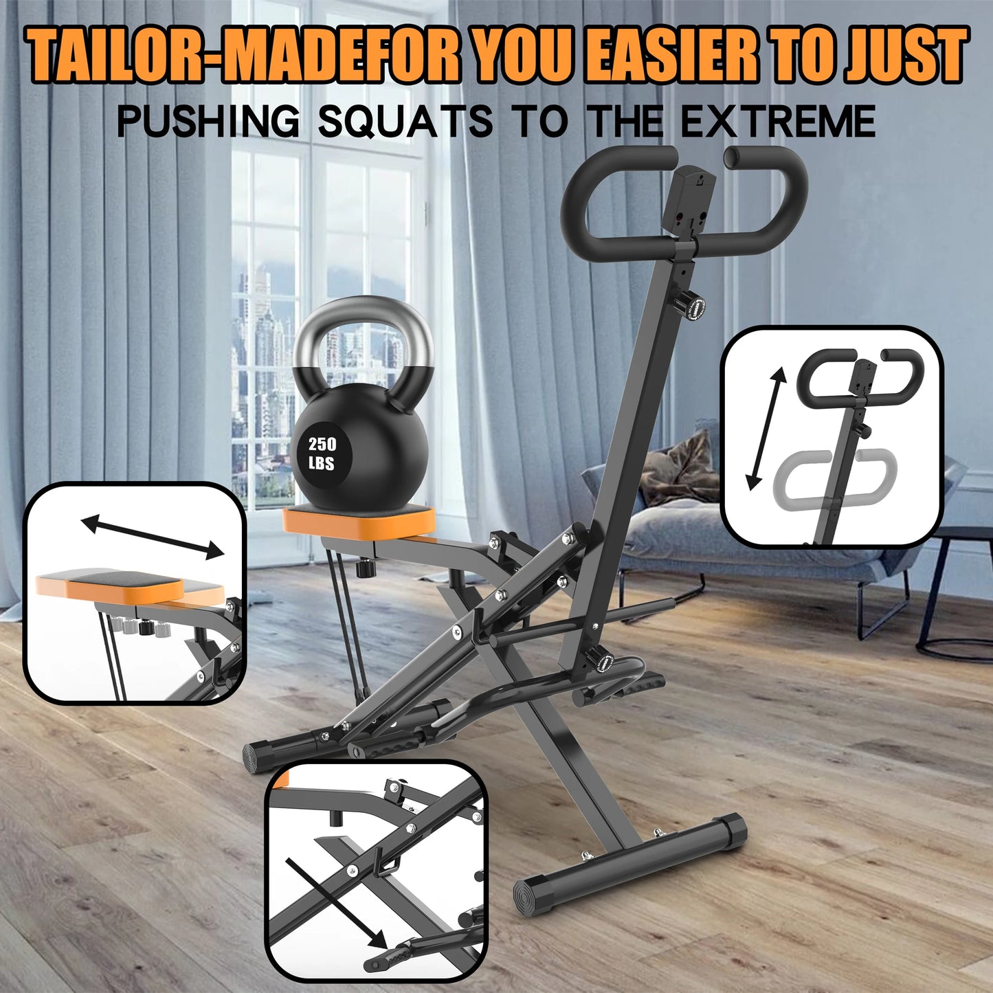 Foldable Squat Machine for Glute and Leg Training