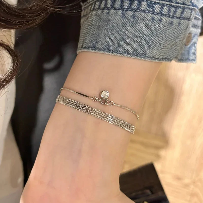 Chuhan 925 Sterling Silver Bracelet Elegant Women Gift