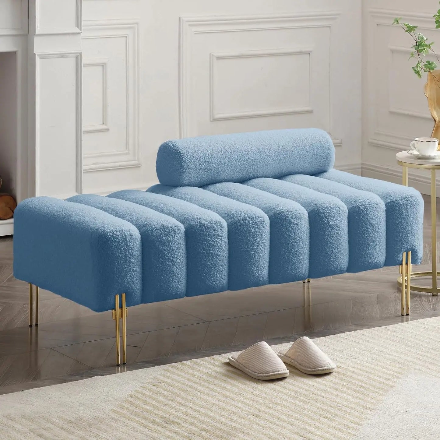 GUANGBAI PU Leather Ottoman Bench For Living Room Bedroom