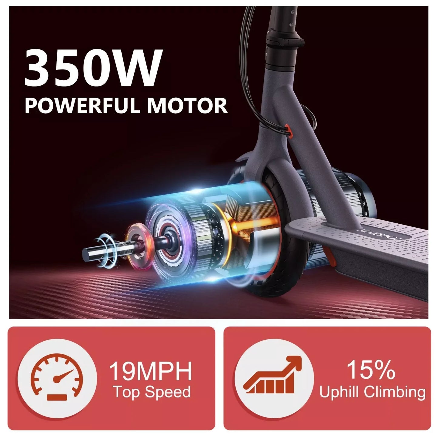 Ladped Electric Scooter 350W 19 MPH APP Smart Foldable