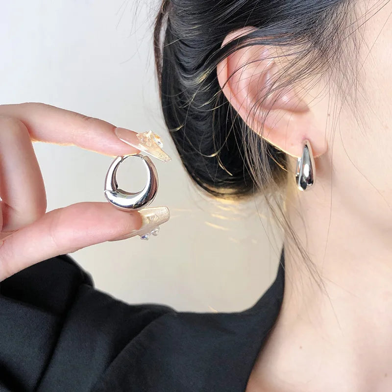 CN Stainless Steel Chunky Hoop Earrings for Women Fashion