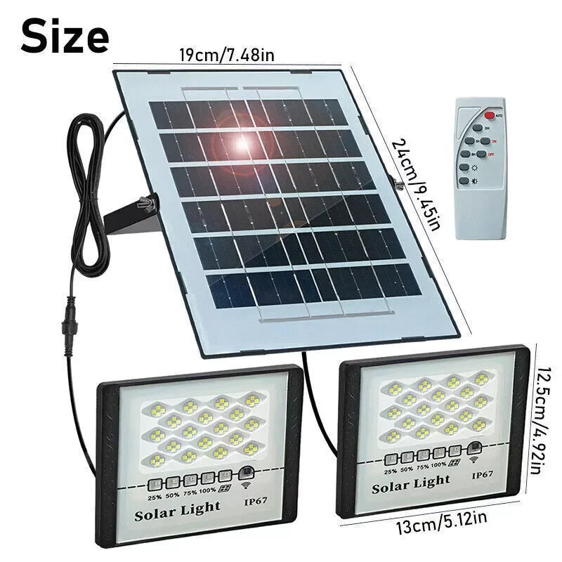 Solar 300W LED Street Light Flood Lamp Dusk To Dawn