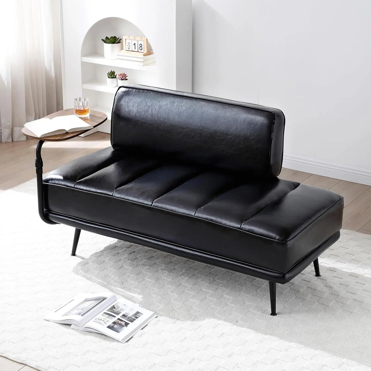 GUANGBAI PU Leather Ottoman Bench For Living Room Bedroom