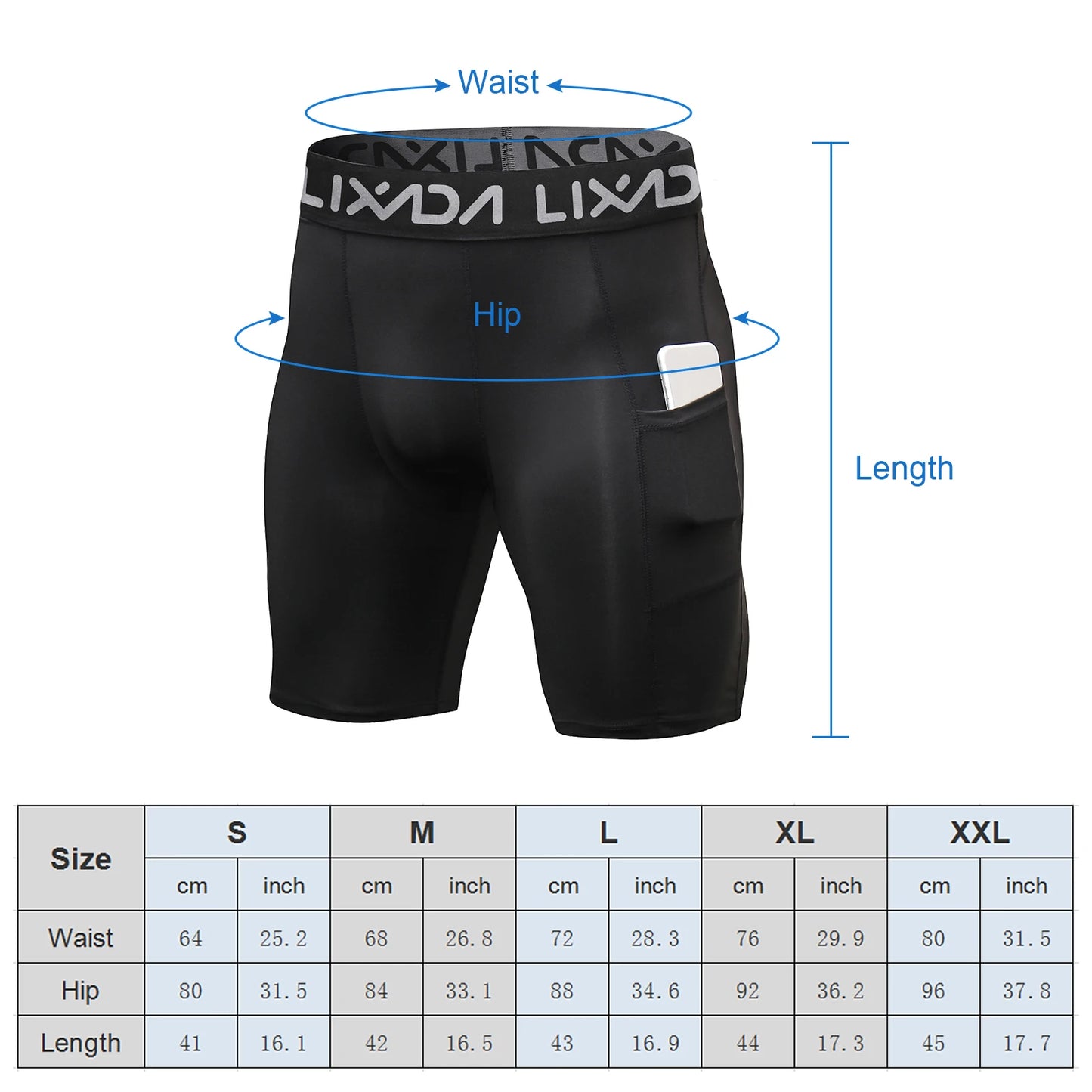 Lixada Men Sports Shorts Pack Active Workout With Pocket