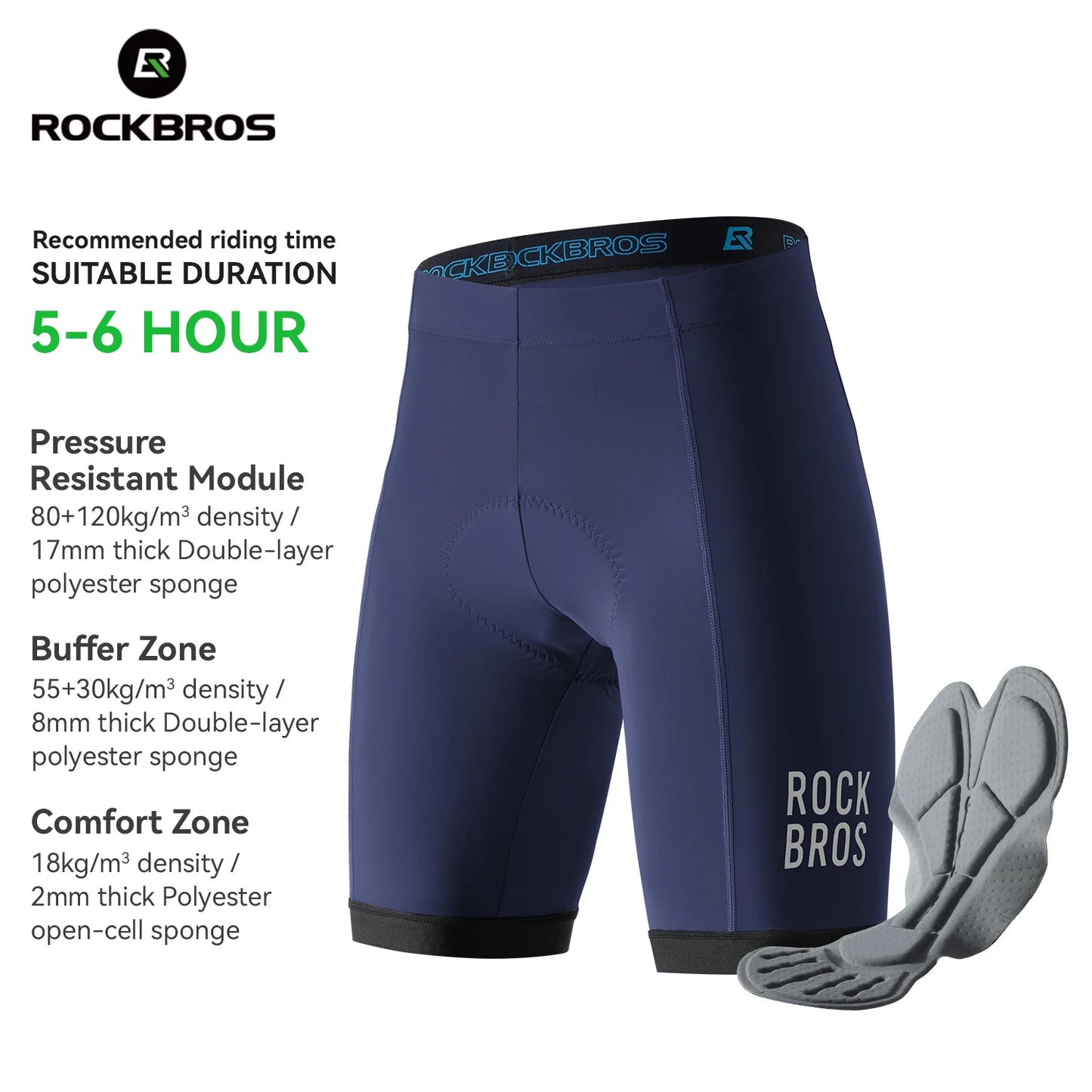 ROCKBROS Summer Cycling Shorts with Soft Sponge Pad