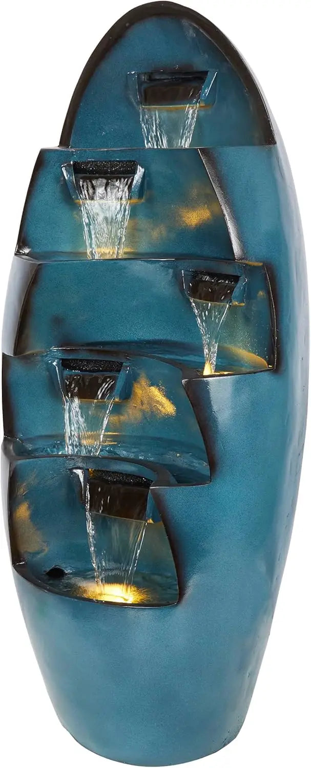 Rainforest Rock Waterfall Fountain With LED Lights