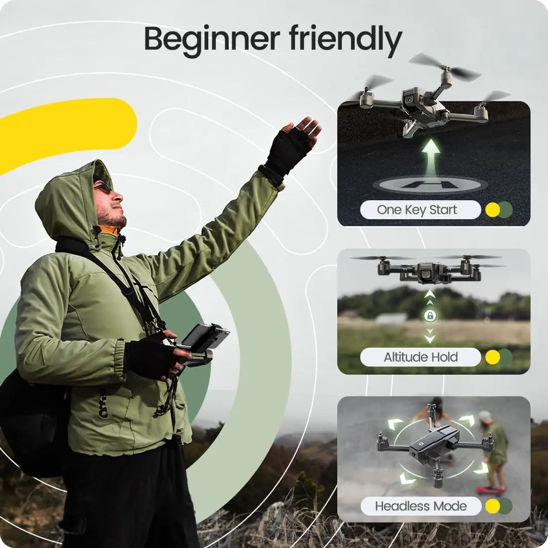 Holy Stone HS440 Foldable FPV Drone With 1080P WiFi