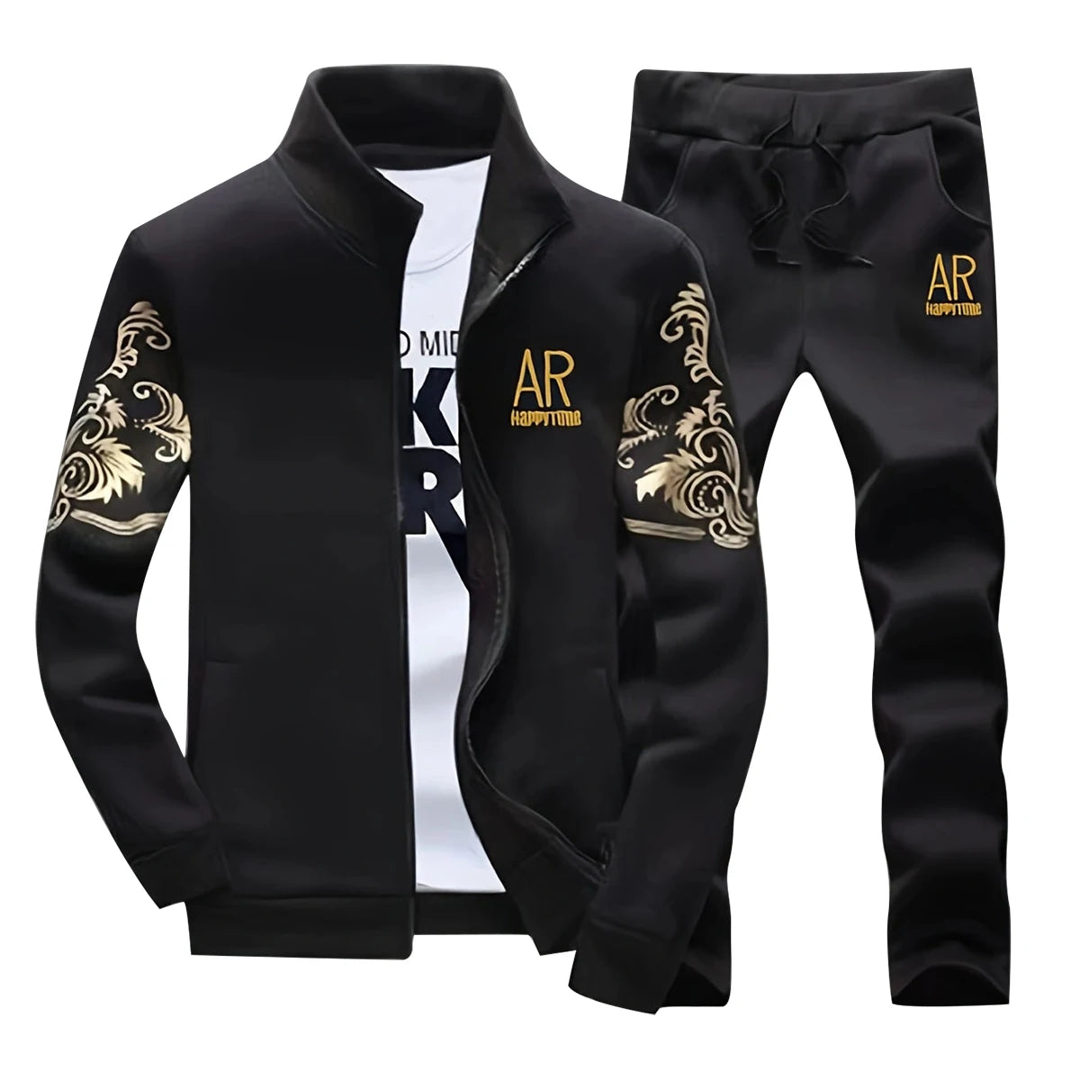 Men's Casual Stand Collar Sports Suit by NoEnName