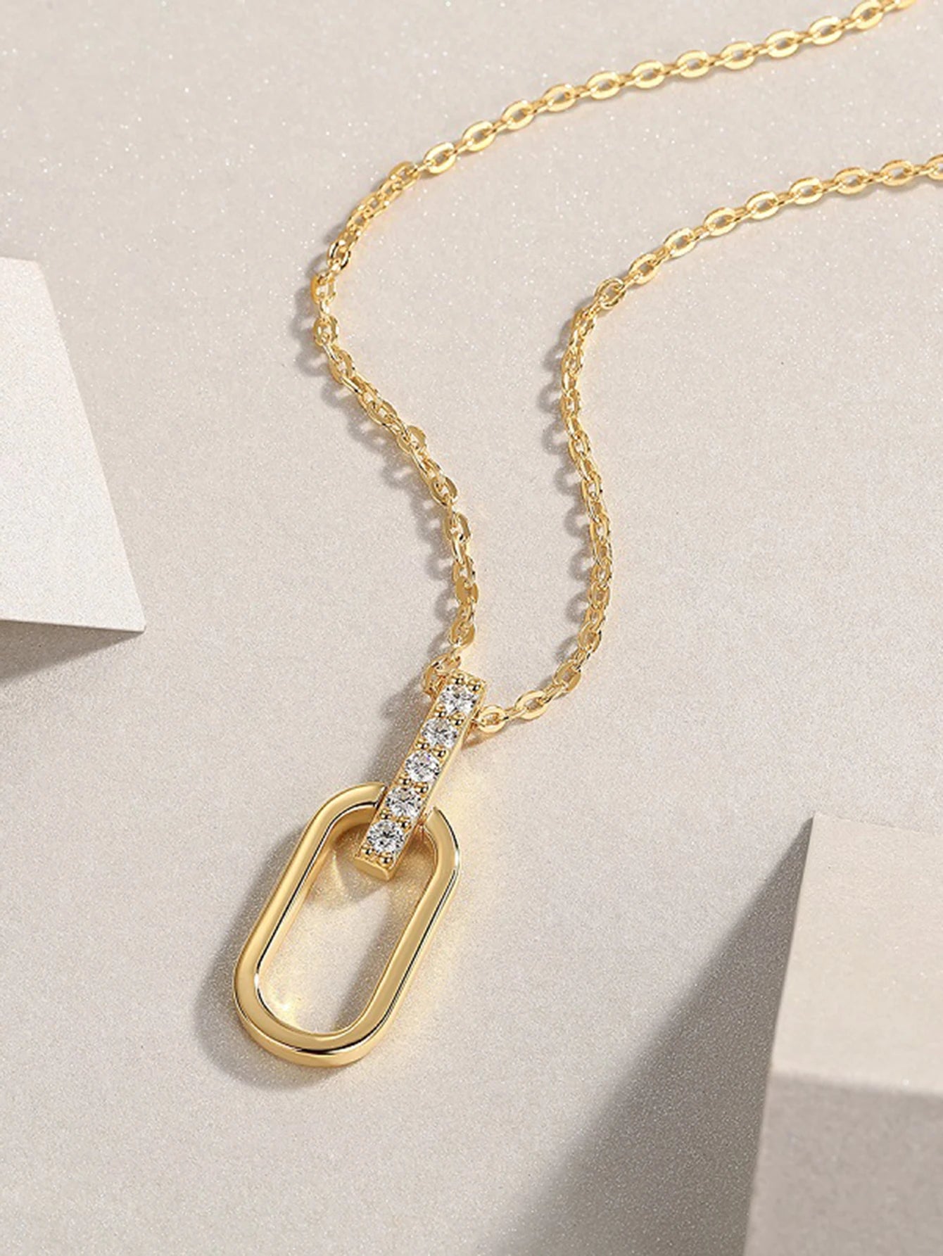 Jiuzuan Pendant Necklace 925 Silver 18K Gold Jewelry