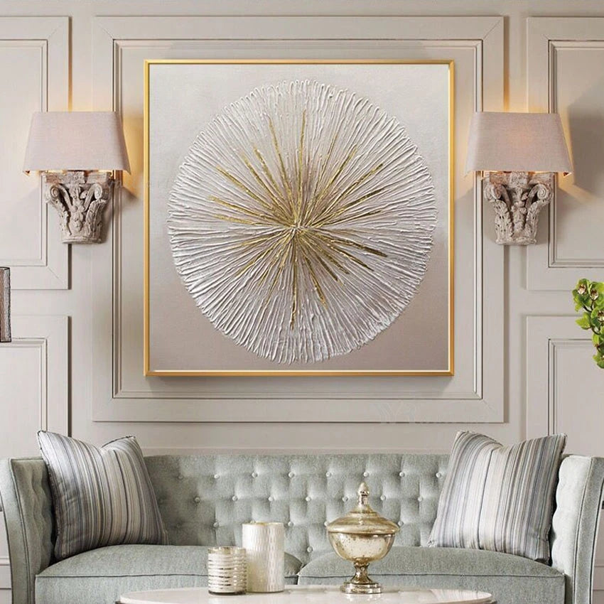 YYR Wall Art Handmade Gold Texture Canvas Oil Painting