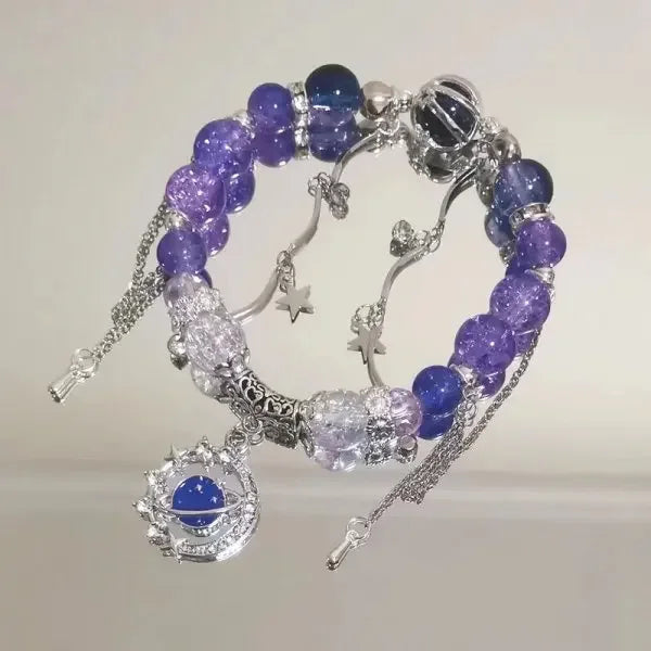 Belleper Luxury Glass Beaded Bracelet Butterfly Tassel