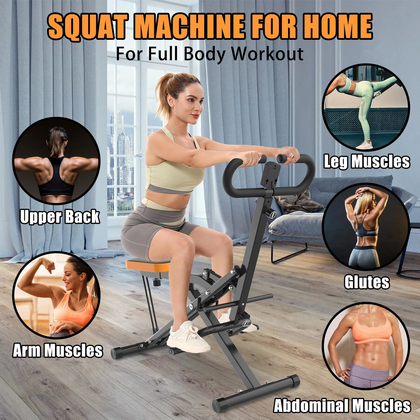 Foldable Squat Machine for Glute and Leg Training