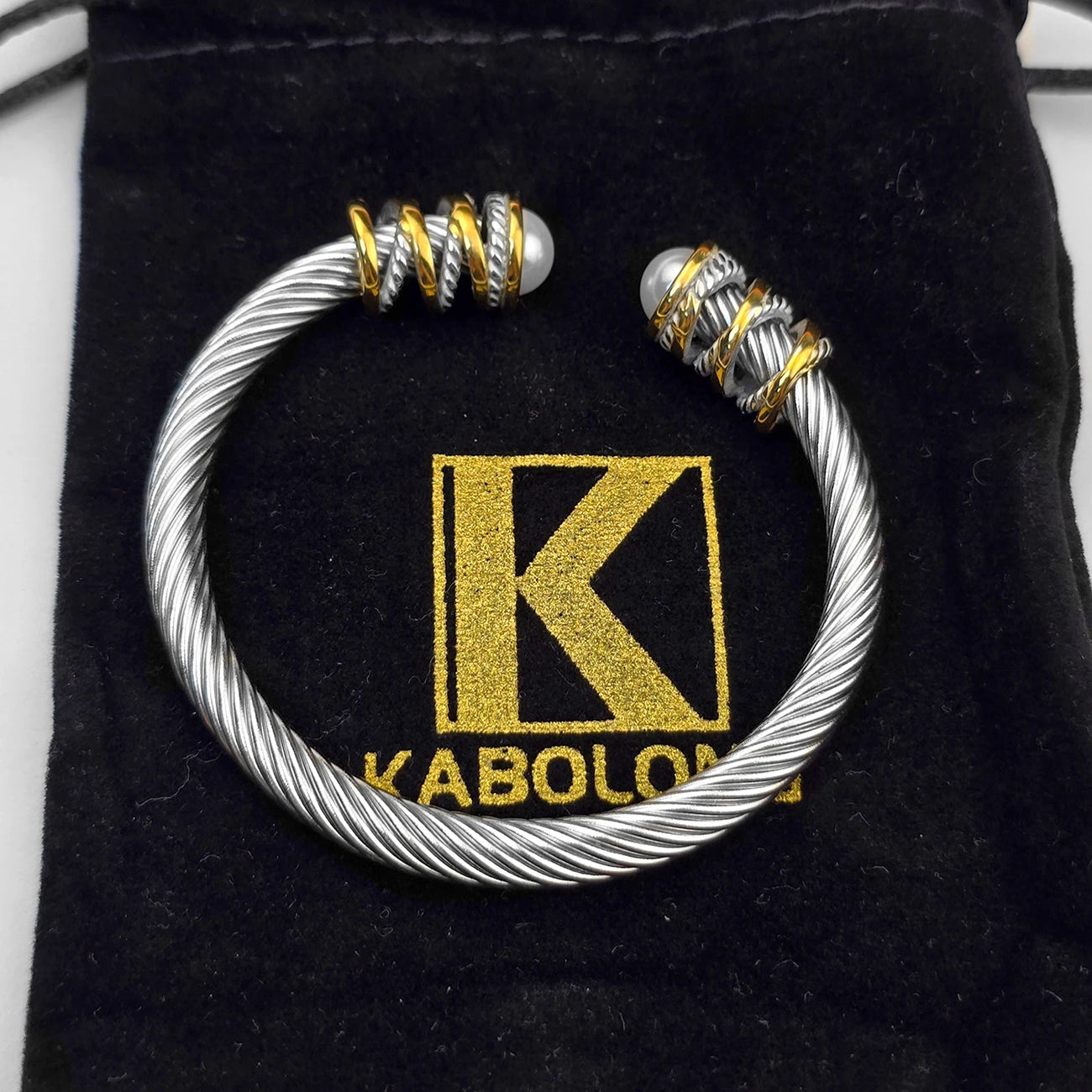 Kabolong Womens 6mm Stainless Steel Cable Cuff Bracelet