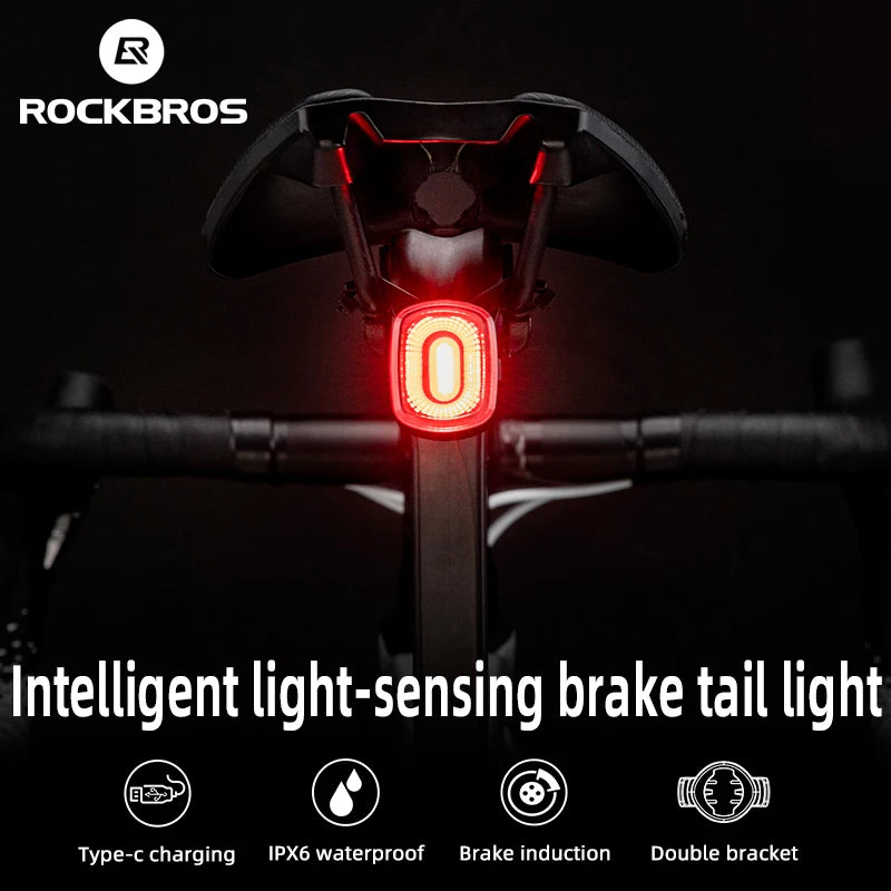 ROCKBROS Smart Bicycle Brake Light LED Cycling Taillight