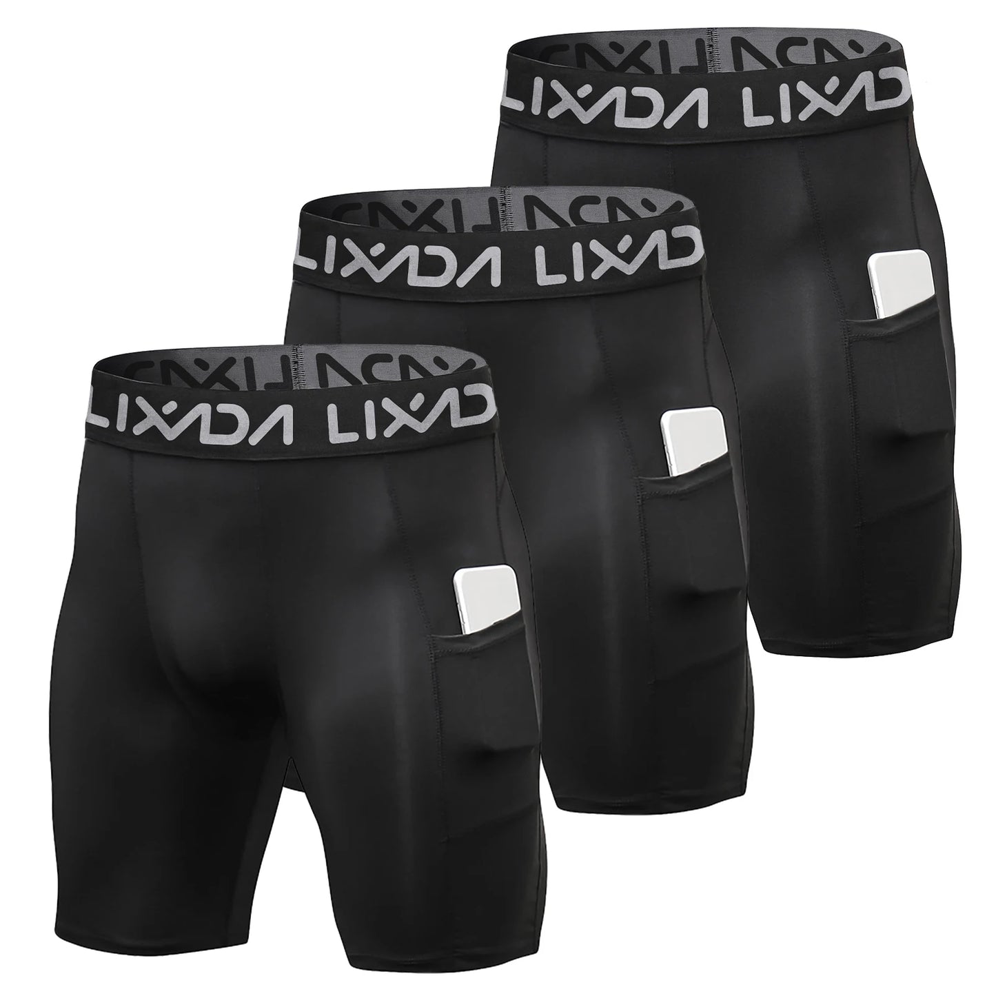 Lixada Men Sports Shorts Pack Active Workout With Pocket