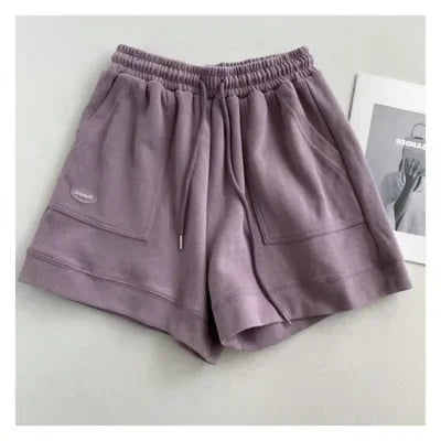 Women Loose Wide Leg Drawstring Shorts Casual Home Wear