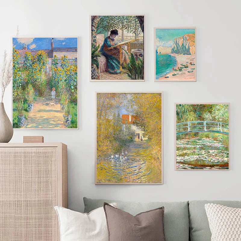 Zhejiang Claude Monet Romantic Canvas Art For Home Decor