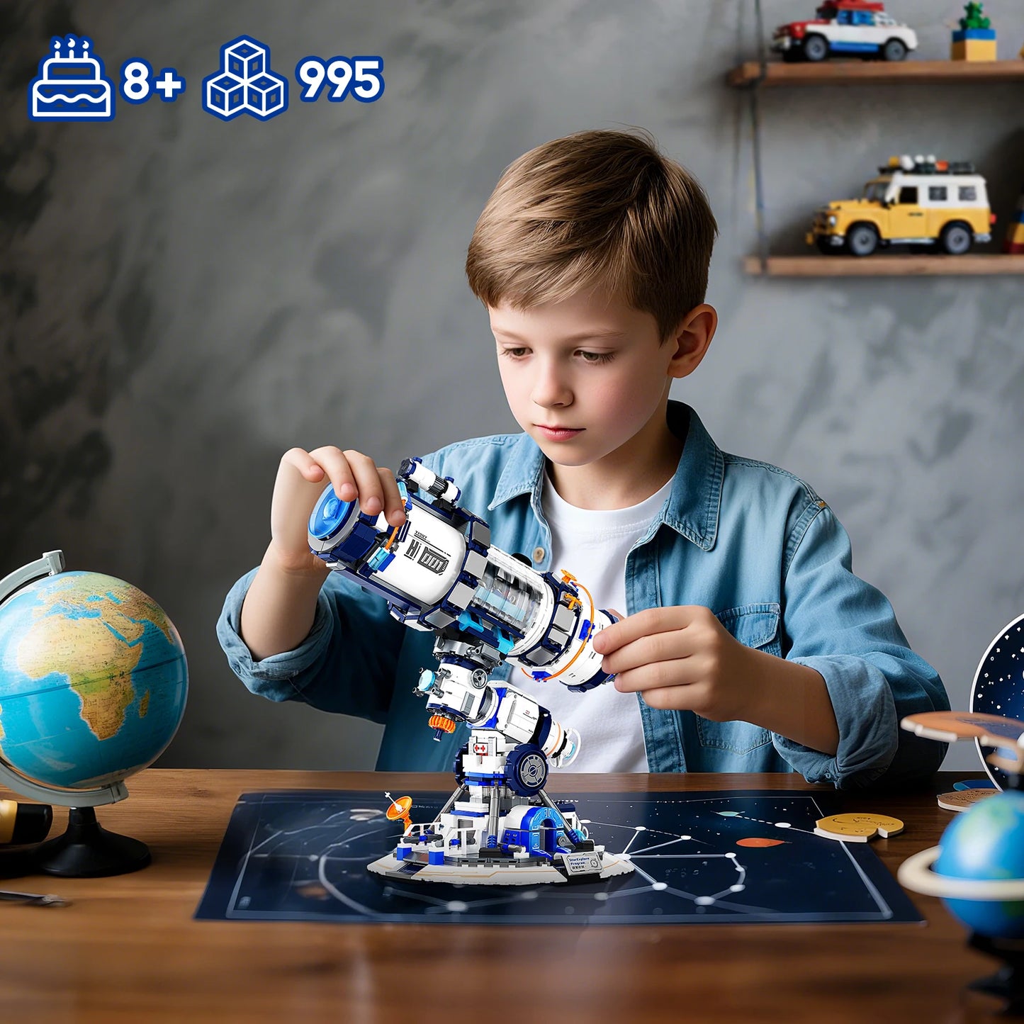 TENHORSE Space Telescope Block Set With Lighting 995 Pcs