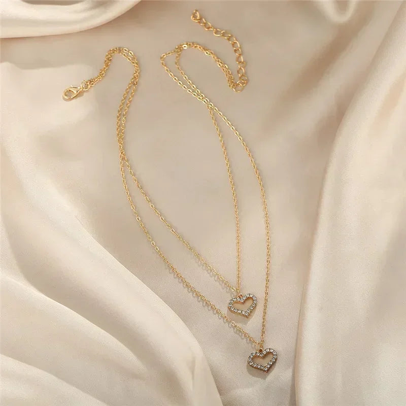 MIHJUSFDHCN Pearl Necklace Double Layer Bead Pendant