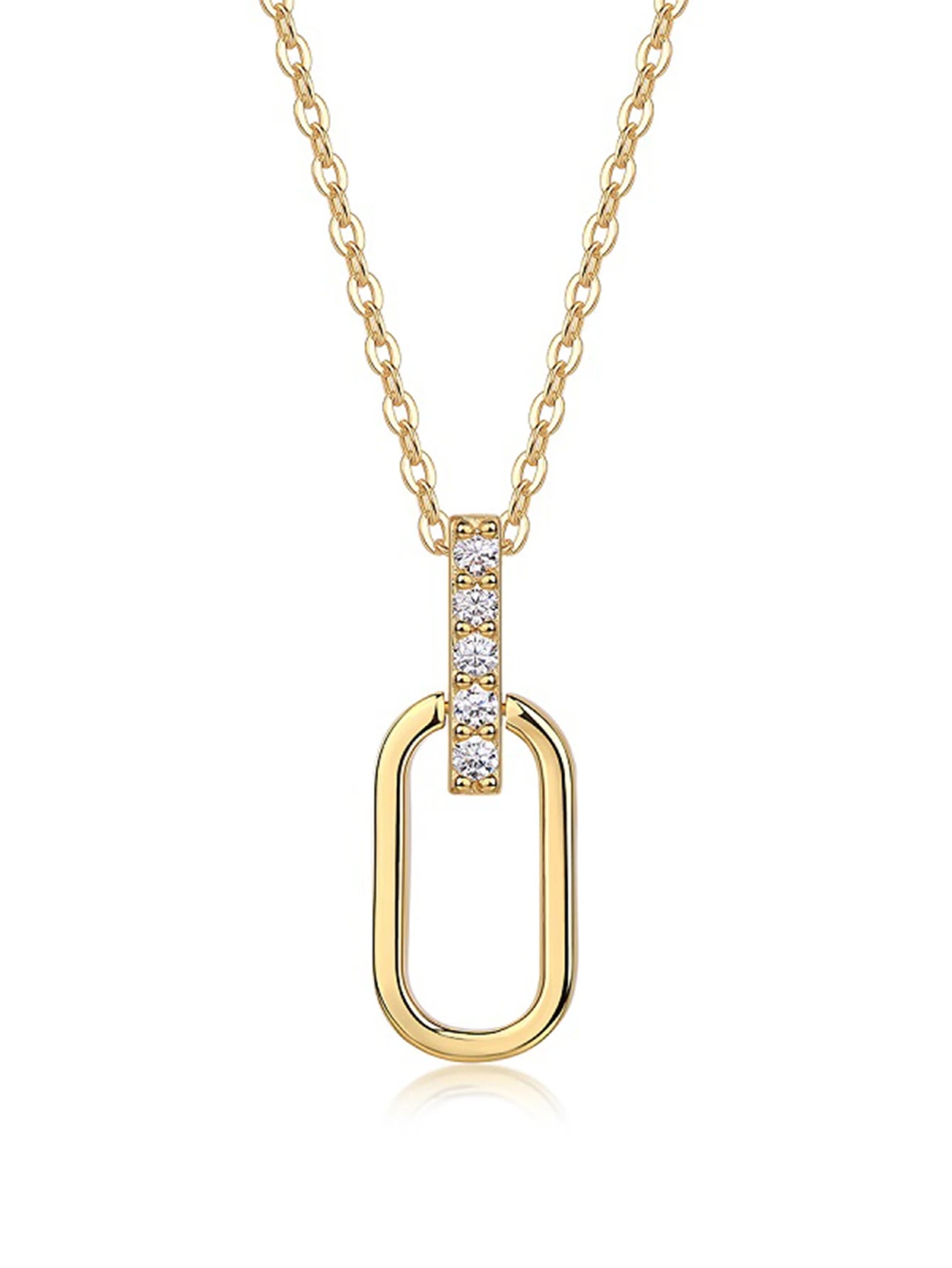 Jiuzuan Pendant Necklace 925 Silver 18K Gold Jewelry