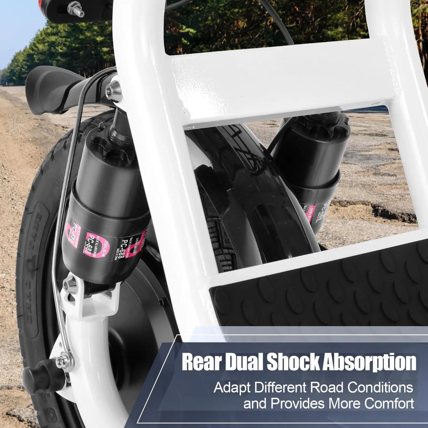 Caroma Electric Scooter with Seat and Fat Tires