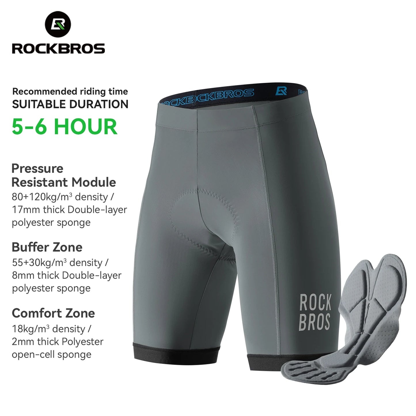 ROCKBROS Summer Cycling Shorts with Soft Sponge Pad