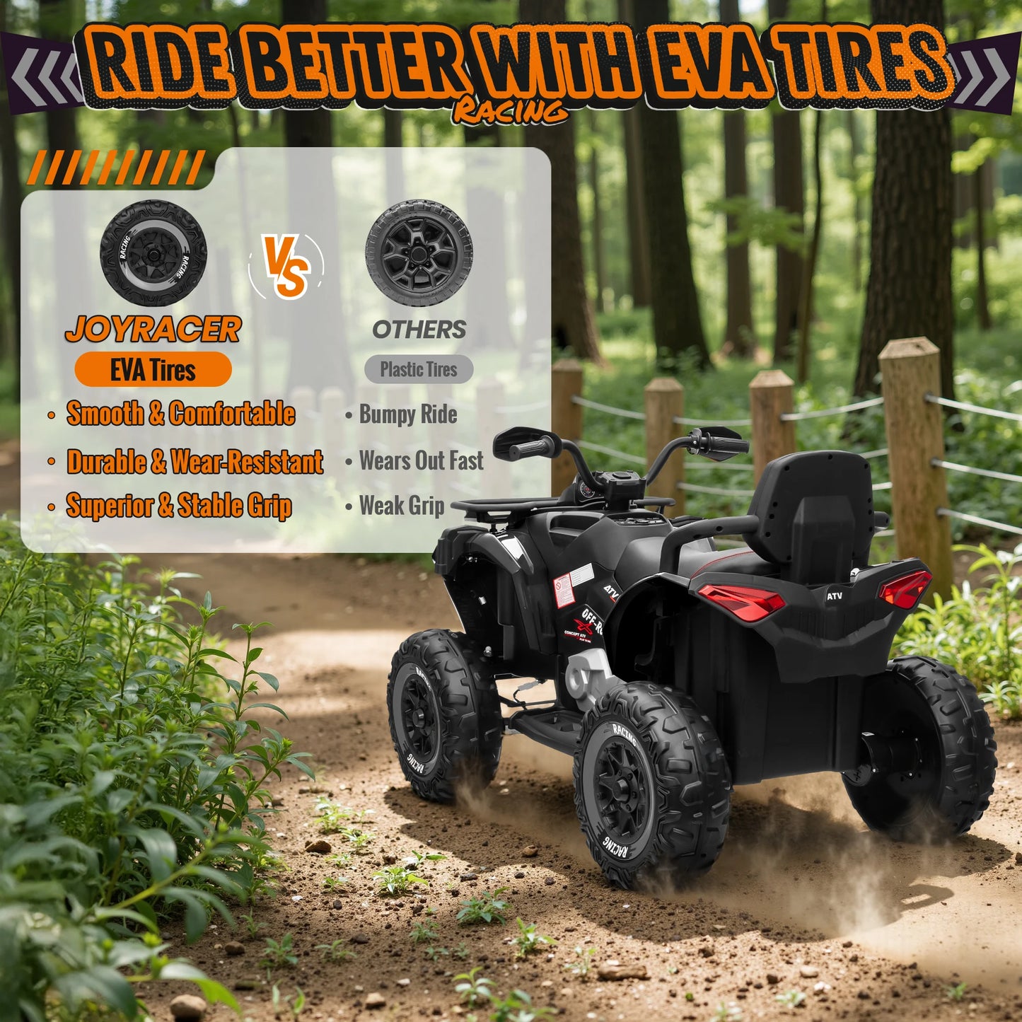 Joyracer 24V Four Wheel Off Road Ride On Vehicle For Kids