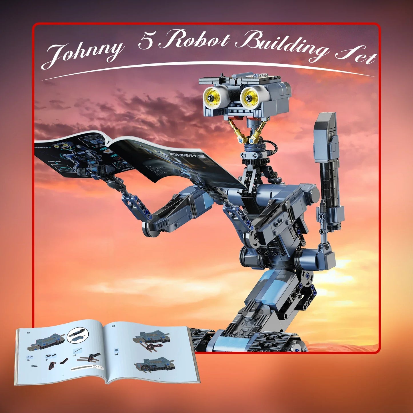 BuildMoc Johnnys Five Robot Building Blocks Set Military Toy