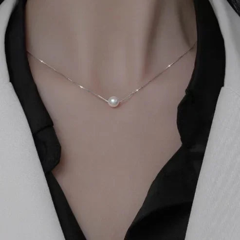 MIHJUSFDHCN Pearl Necklace Double Layer Bead Pendant