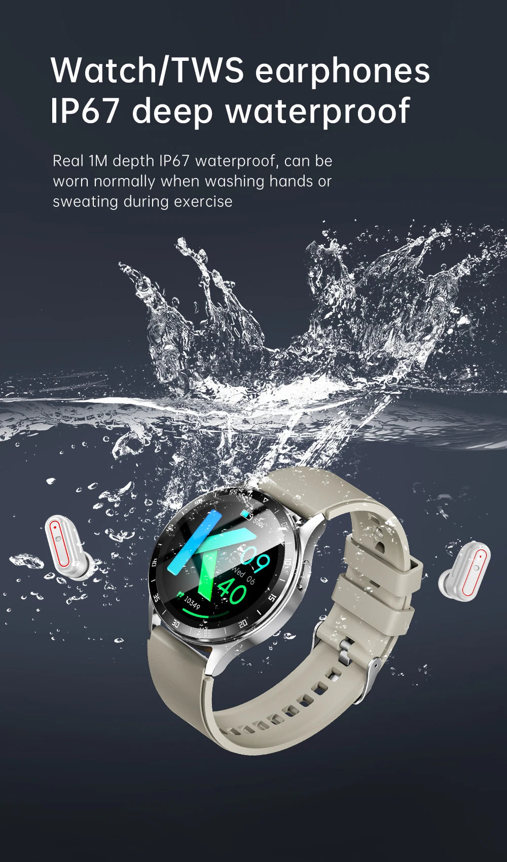 Bluetooth Smart Watch NFC IP67 Waterproof Multi Sports