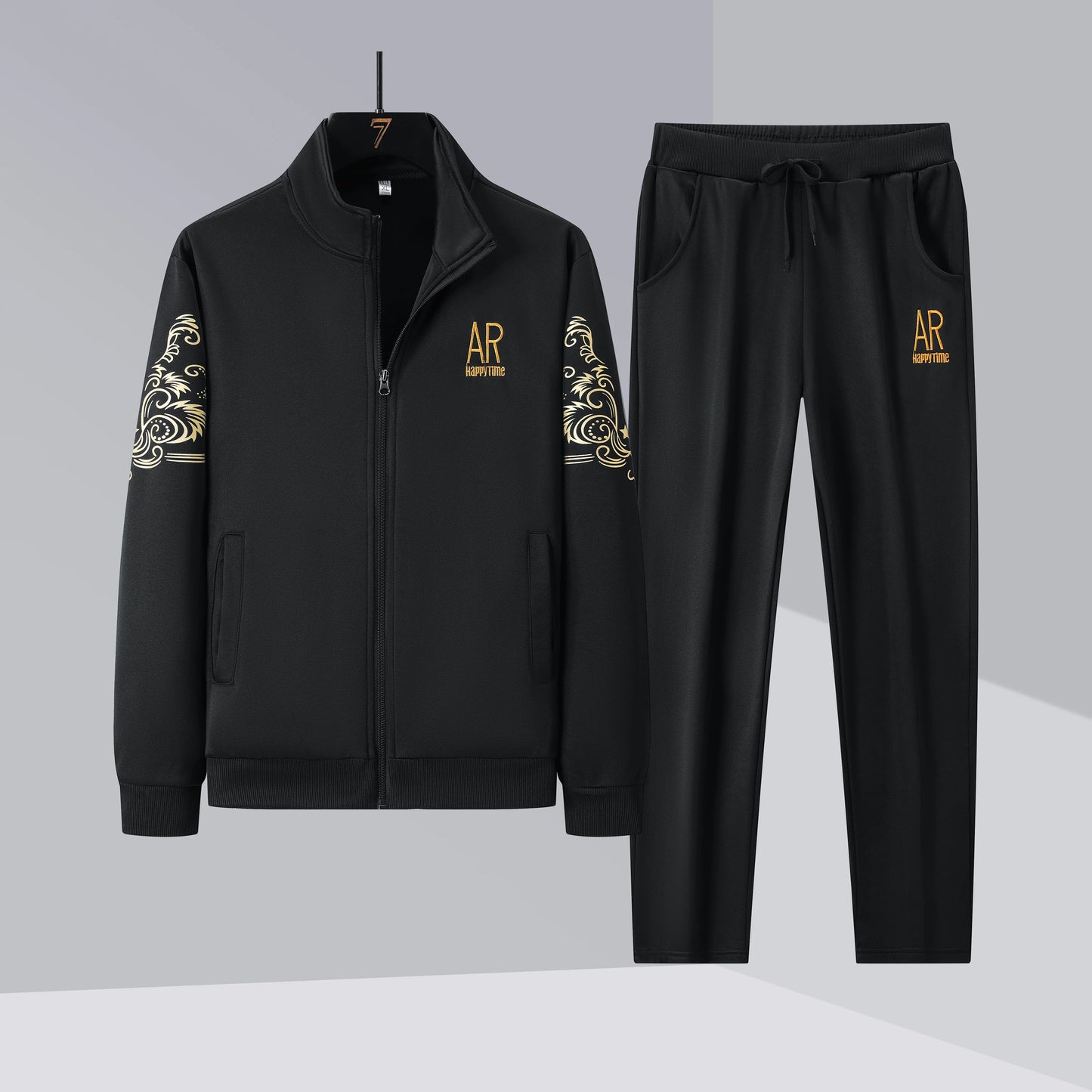 Men's Casual Stand Collar Sports Suit by NoEnName
