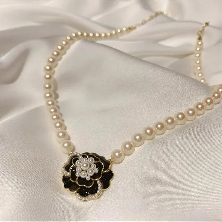 MIHJUSFDHCN Pearl Necklace Double Layer Bead Pendant