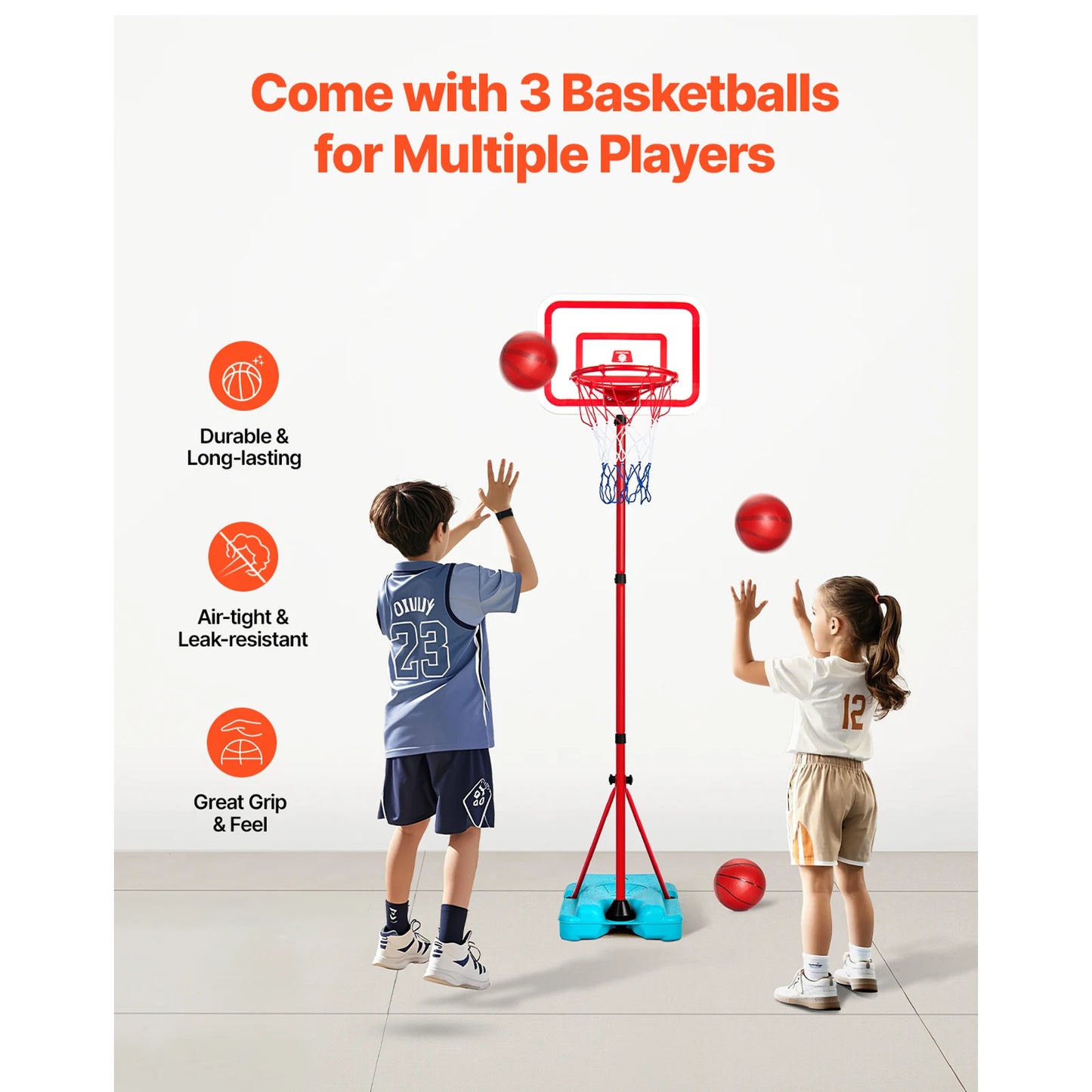 SucceBuy Toddler Adjustable Basketball Hoop For Kids Outdoor