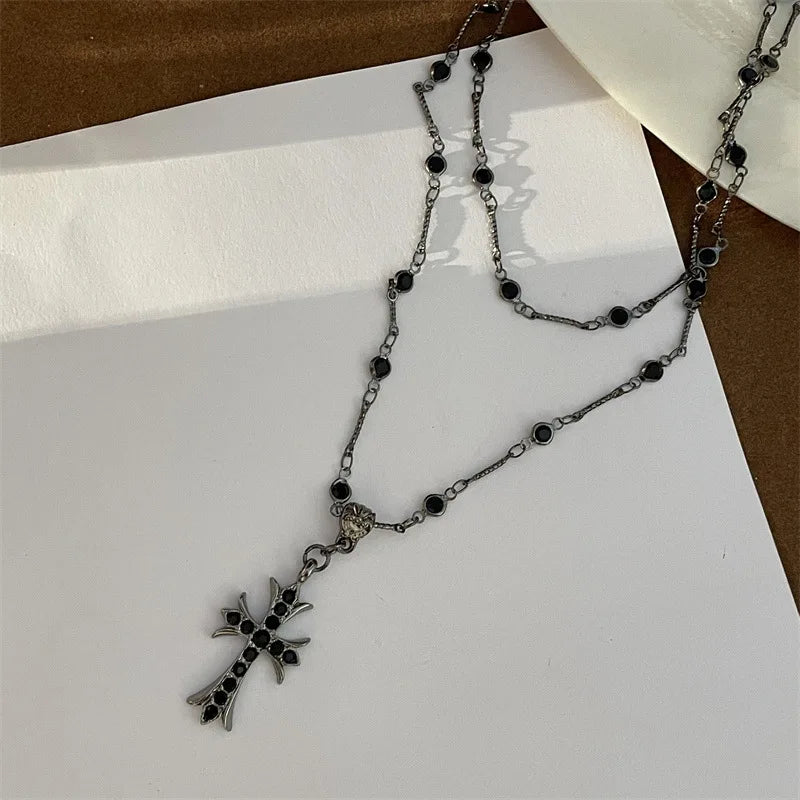 MAXBVYINGCN Crystal Cross Pendant Necklace For Women
