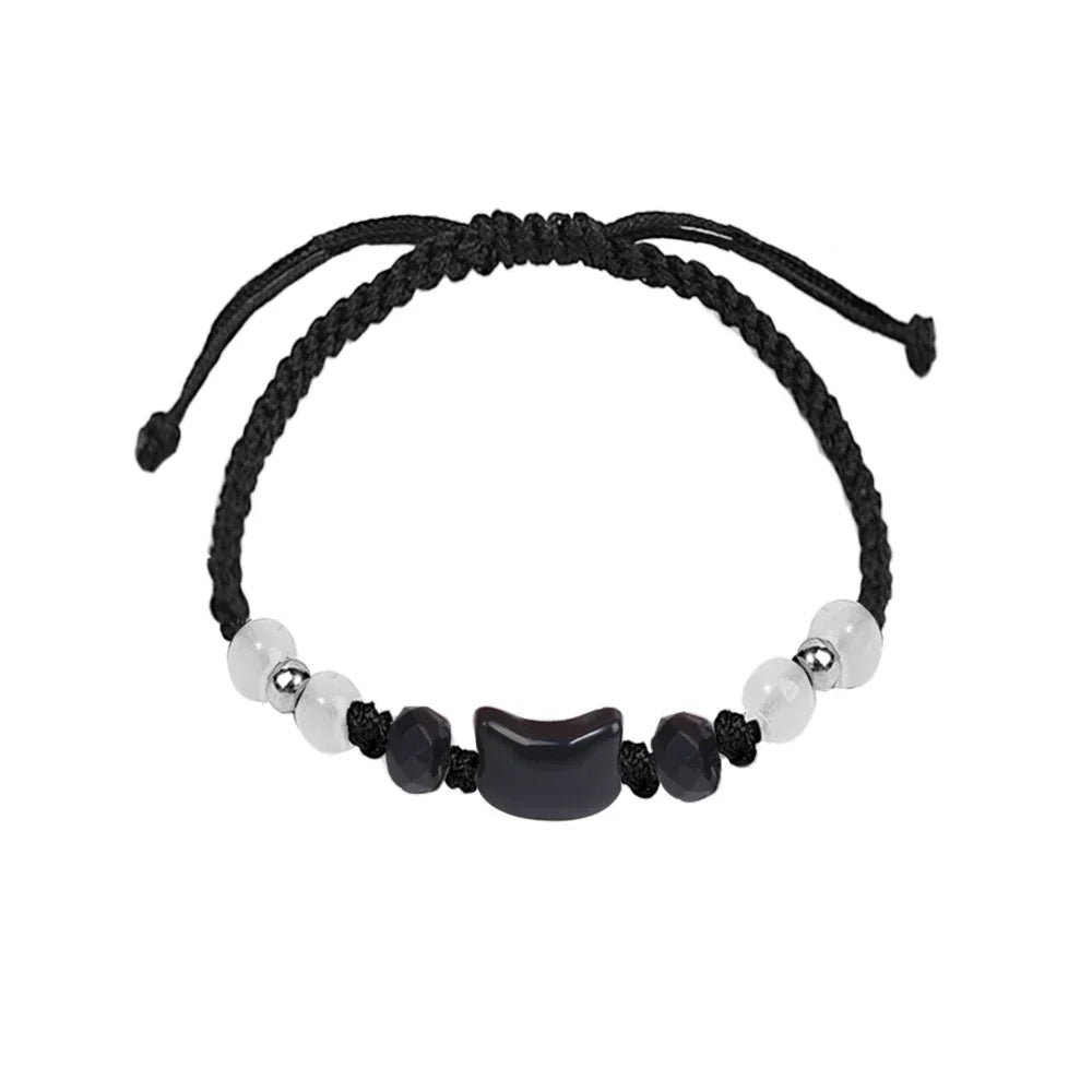 CN Moonstone Obsidian Bracelets for Couples Minimalist Gift