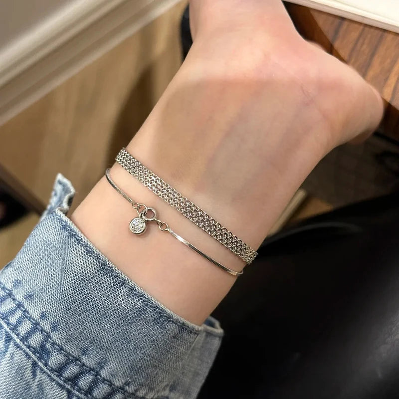 Chuhan 925 Sterling Silver Bracelet Elegant Women Gift