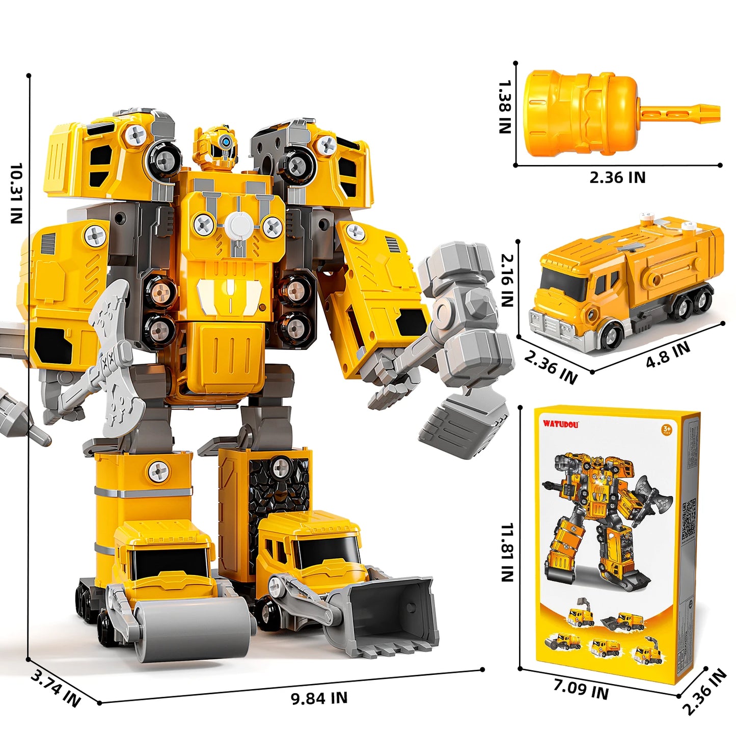By Animation 5In1 Deformation Cars Robot Educational Toy
