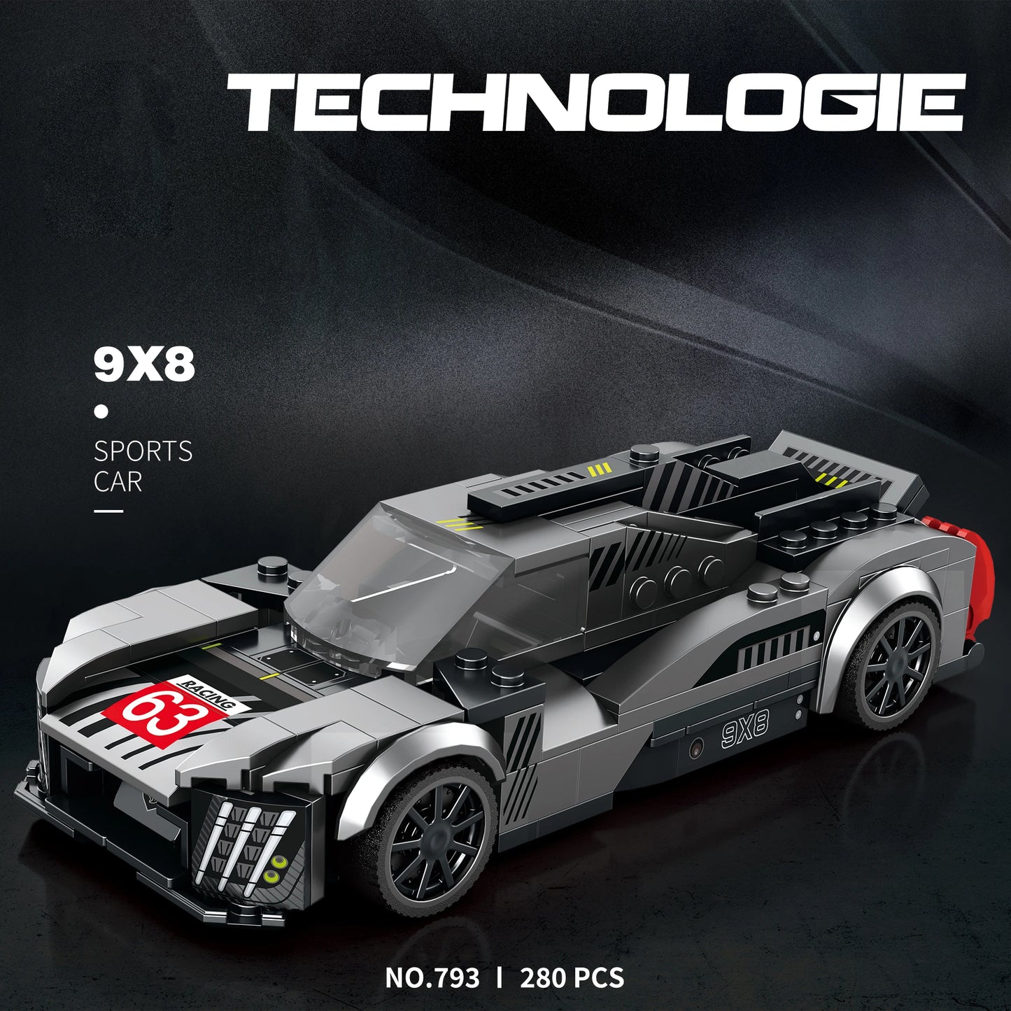 9X8 Speed Racing Car Building Set 280 Pieces Model Kit